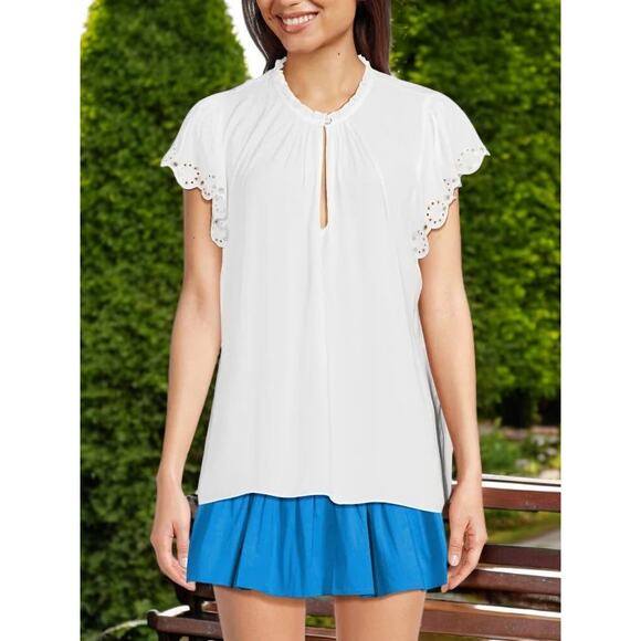 Ramy Brook Tops - NWT - Ramy Brook Hermine Short Sleeve Blouse in Ivory Size: M